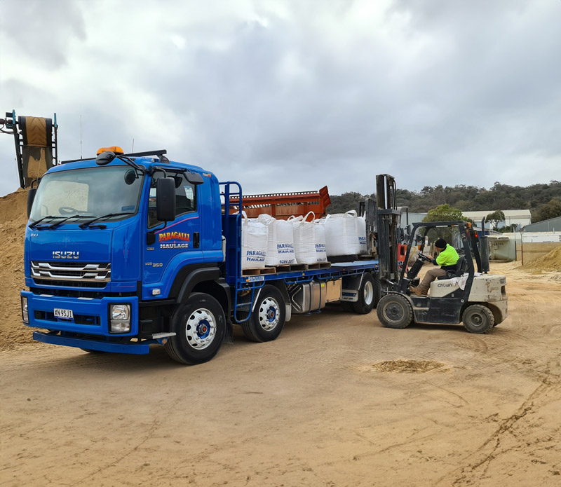Isuzu bag truck from Paragalli Haulage Canberra and NSW
